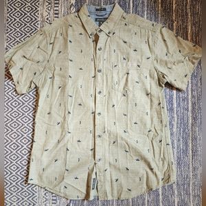 Eddie Bauer Size M Short Sleeve Casual Pattern Button Down